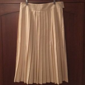 Vintage Cream Wool Pleated Skirt
